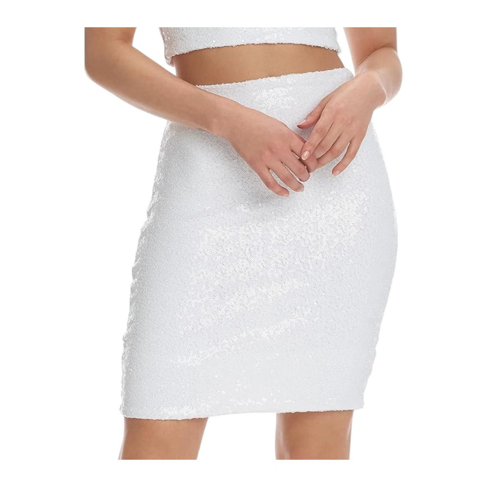 Commando Women's Sequin Miniskirt SK205 White - Regular